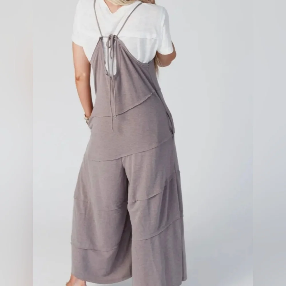 #297 BOHO CHIC WIDE LEG SIDE POCKETS JUMPSUIT - Picture 12 of 15